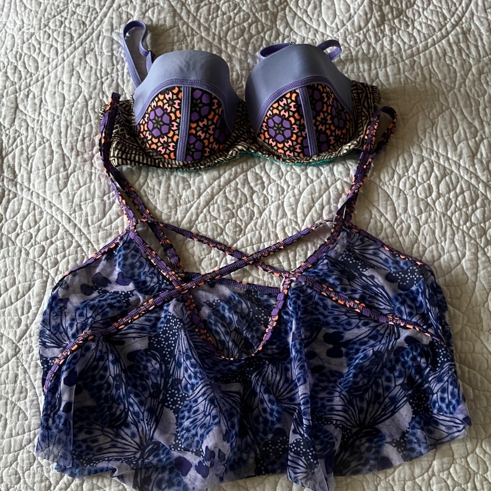 Maaji Purple and Blue Bikini Set L